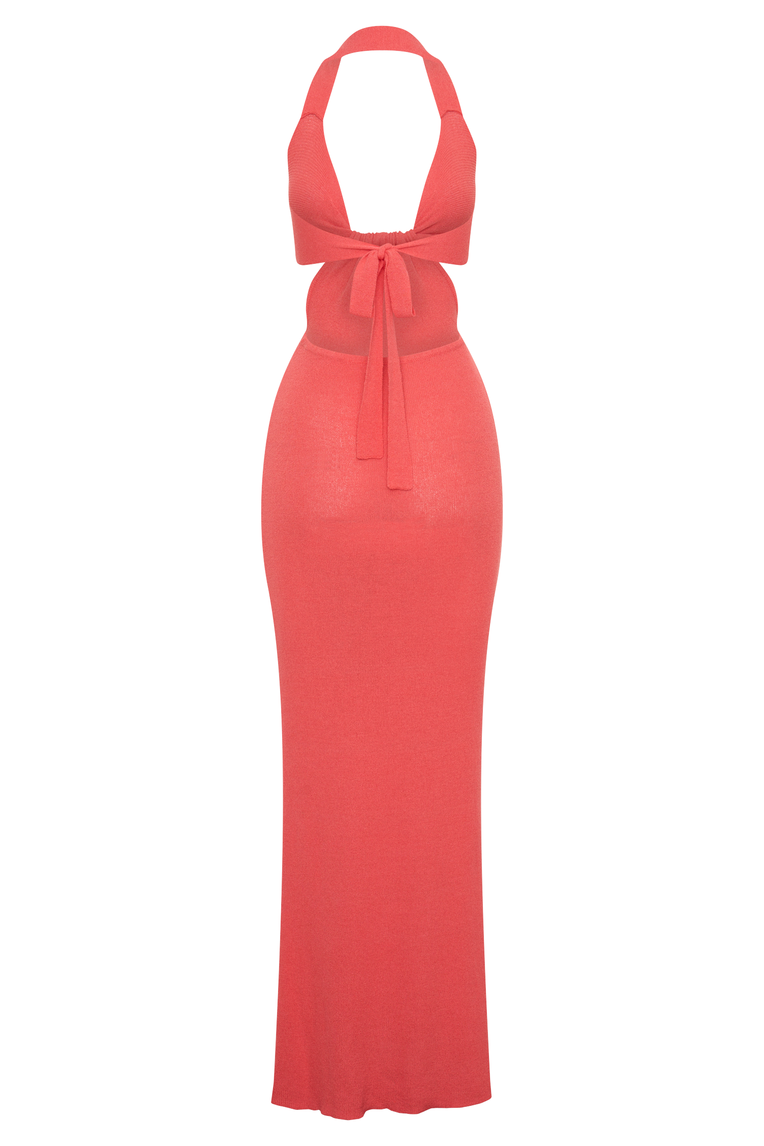 Theresea Halter Knit Maxi Dress - Coral