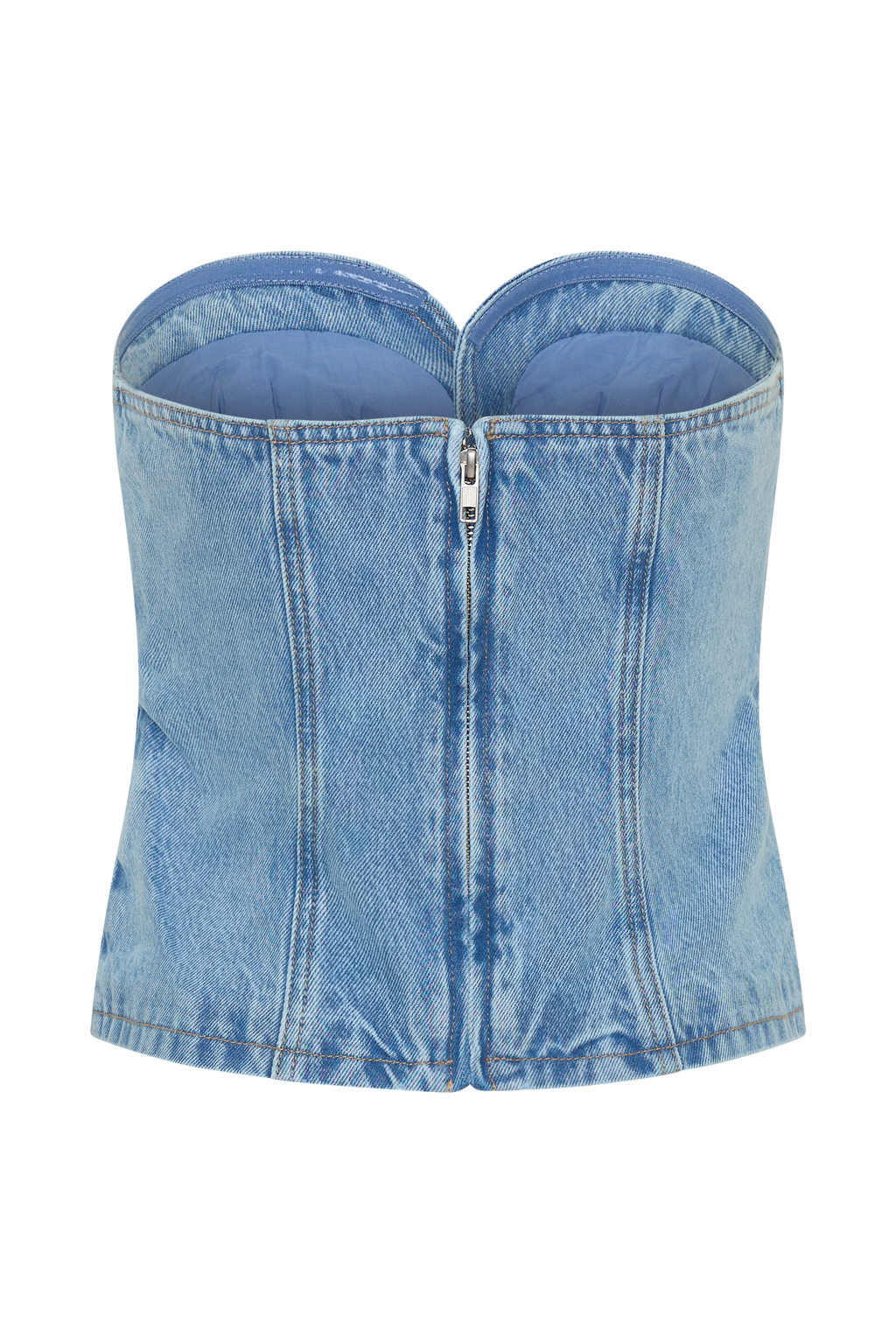 Tommy Strapless Denim Top With Buckle - Classic Blue