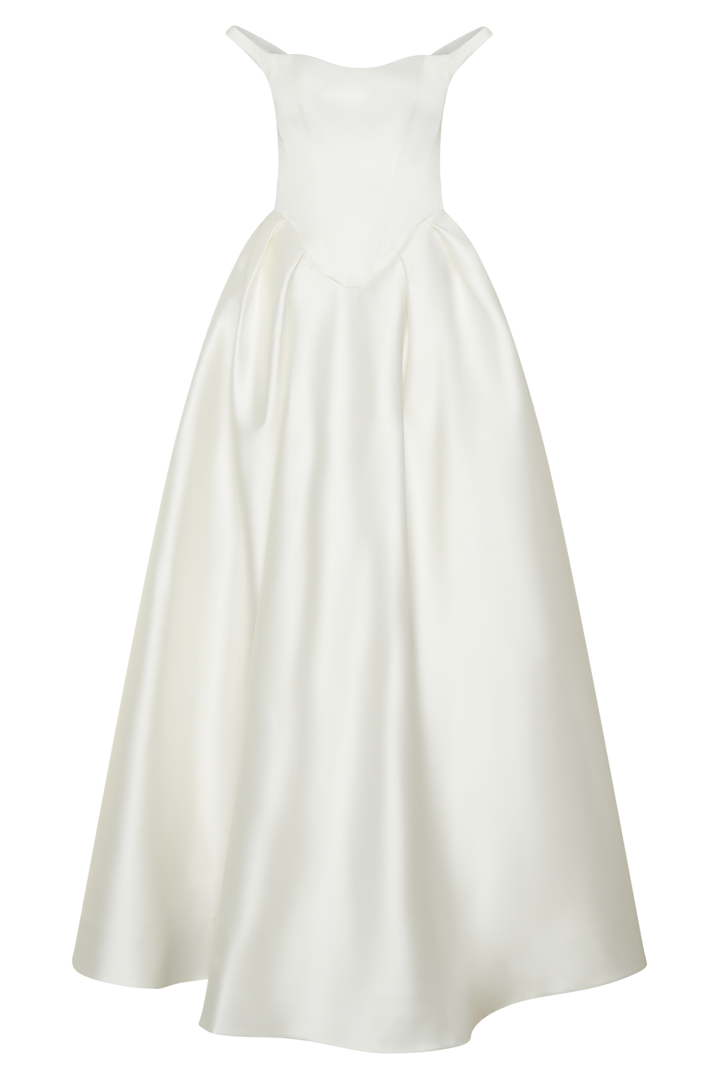 Willow Off Shoulder Satin Maxi Gown - White