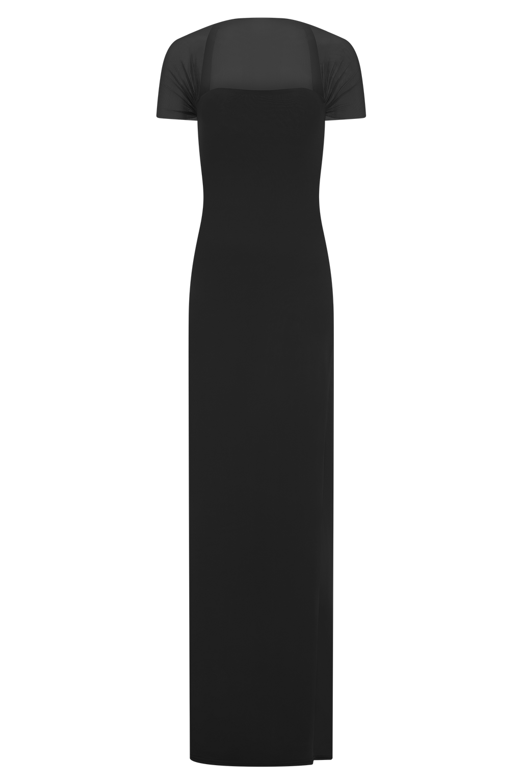 Wyatt Slinky And Mesh Maxi Dress - Black