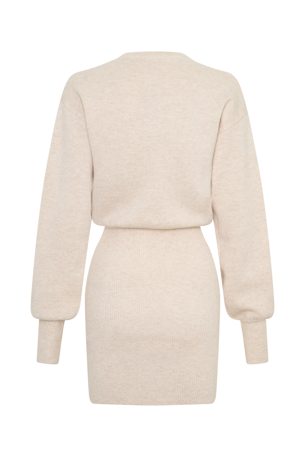 Xaden Wool Mix Knit Mini Dress - Oat Marle