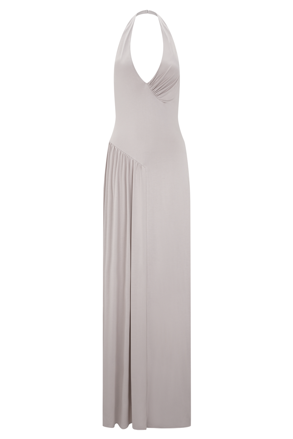 Yelena Ruched Halter Maxi Dress - Taupe