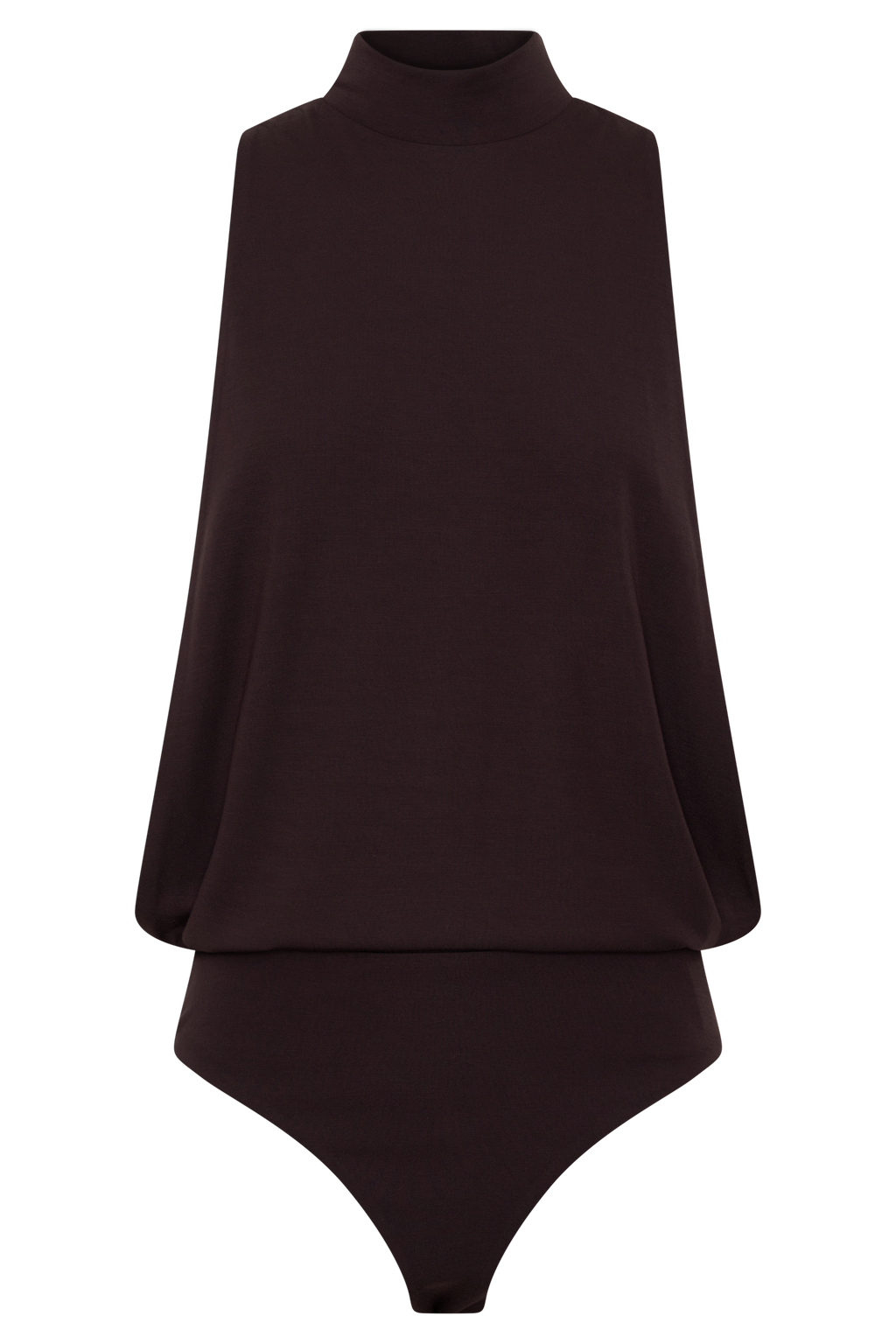 Laurelle Sleeveless Modal Draped Bodysuit - Chocolate