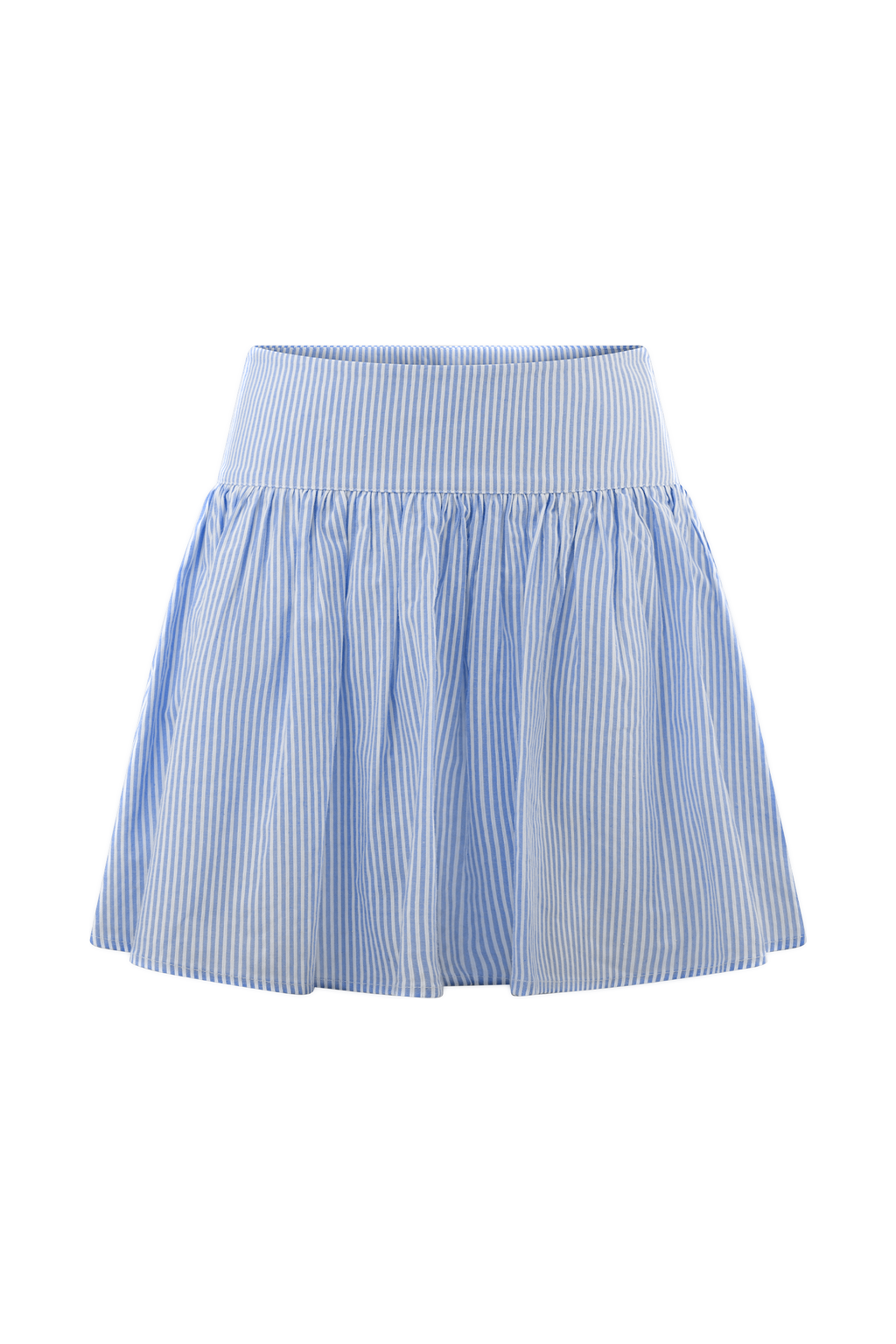 Gretel Hem Mini Skirt - Blue Pinstripe
