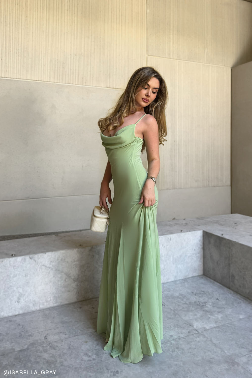 Aurelia Chiffon Maxi Dress - Sage