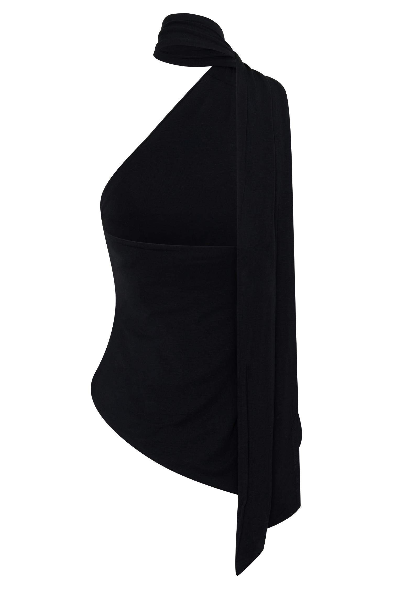Jemma One Shoulder Tie Top - Black