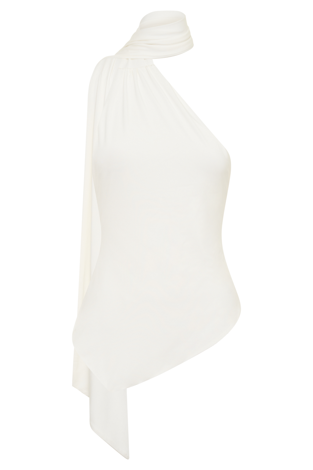Jemma One Shoulder Tie Top - White