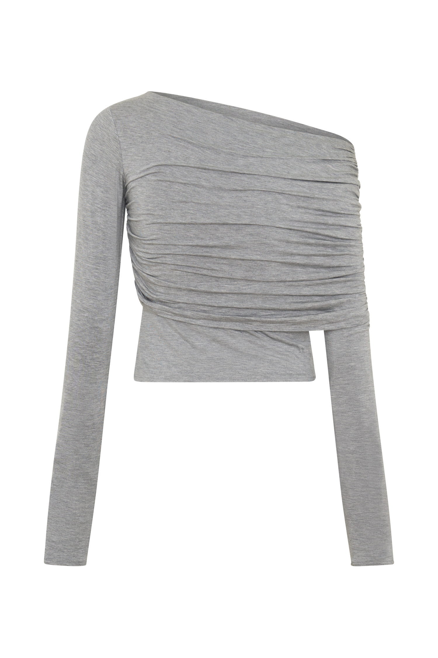 Keaton Modal Long Sleeve Overlay Top - Grey Marle