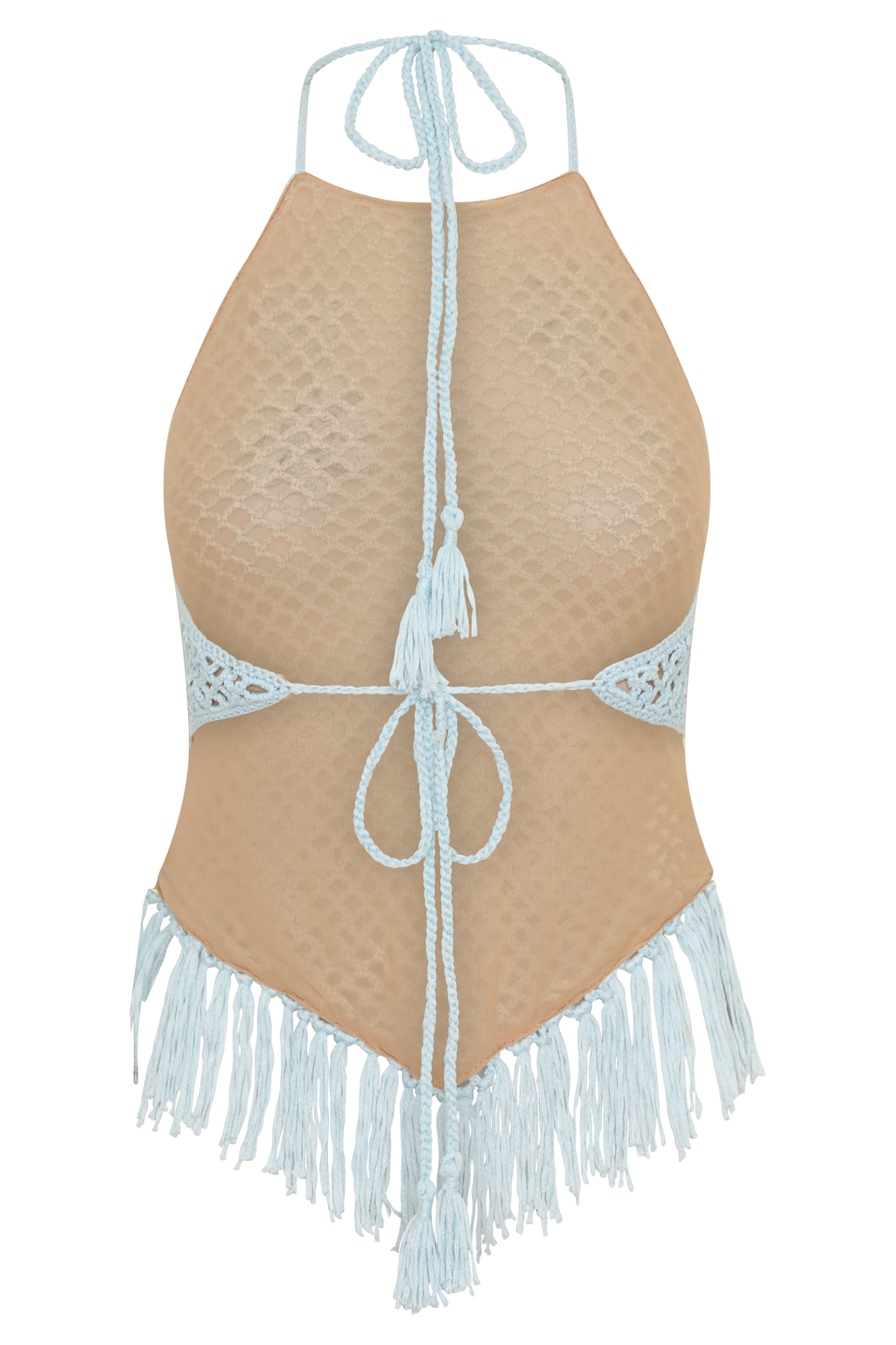 Miley Crochet Halter Top - Pale Aqua