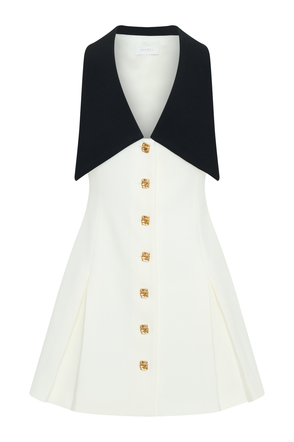 Oli Sleeveless Contrast Mini Dress - Ivory/Black