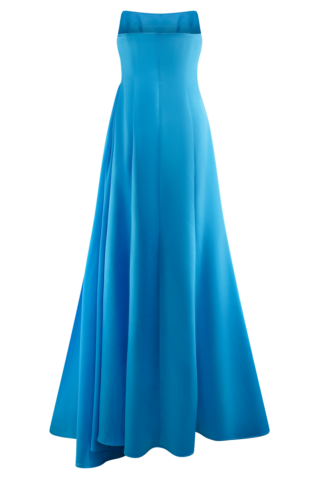 Rosella Satin Strapless Maxi Dress - Cyan Blue