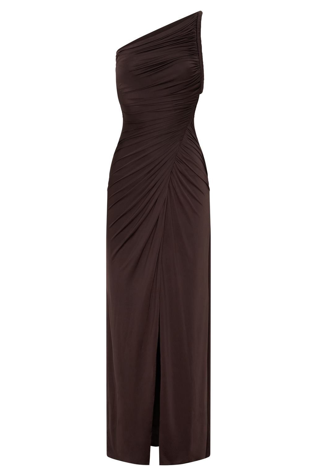 Ryn Twisted One Shoulder Maxi Dress - Dark Chocolate