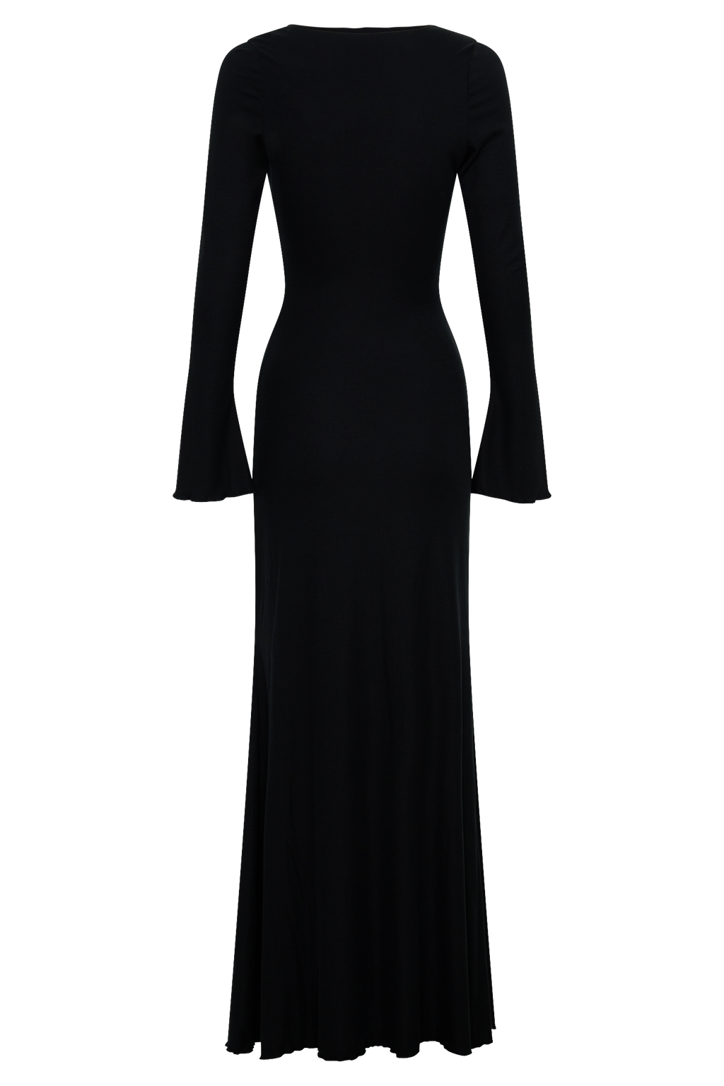 Tanya Buttoned Long Sleeve Maxi Dress - Black